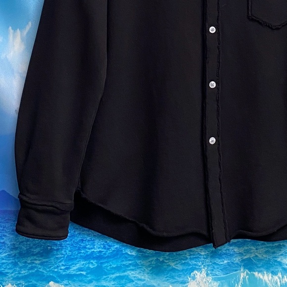 Frank & Eileen Eileen Button-Up Shirt TRIPLE FLEECE Size: M Black - Picture 7 of 16